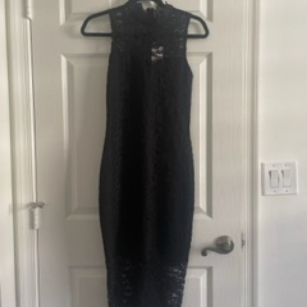 BOOHOO Boutique Sleeveless Black Lace Bodycon Dress - Brand New